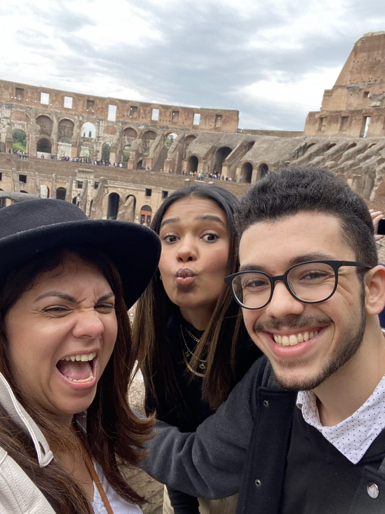 Italy with Kids visiting Colosseum