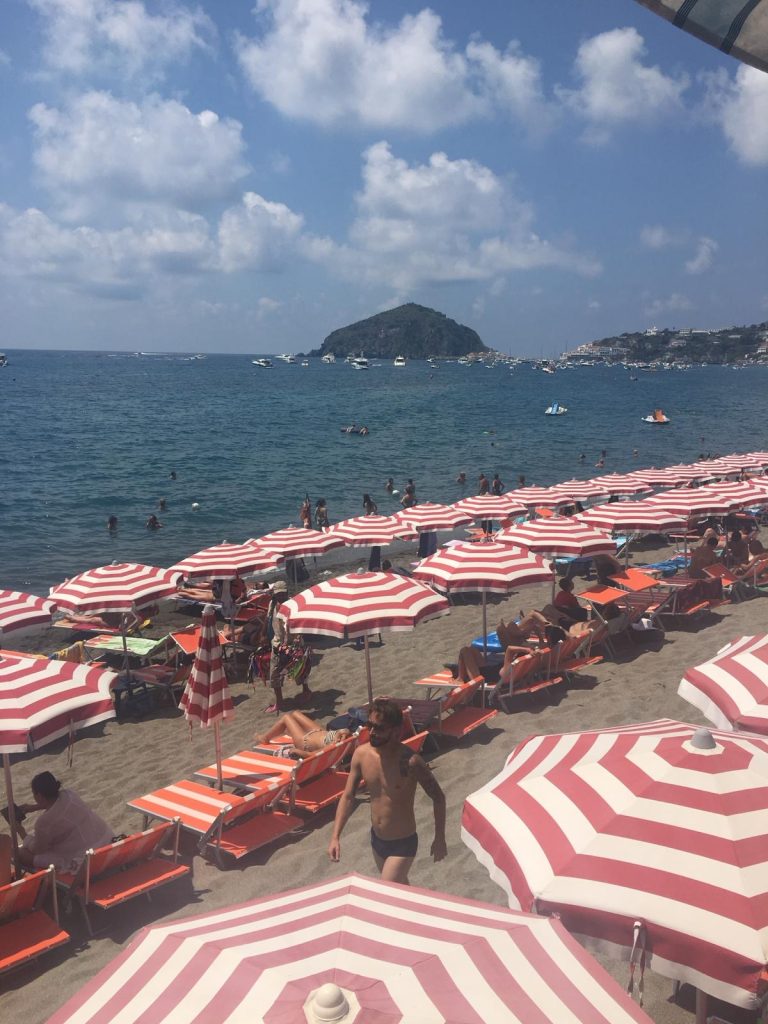 Beaches in Ischia Italy and ocean water